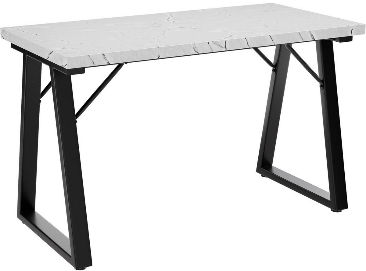 ESSTISCH in Holz, Metall 120/60/75cm - Schwarz/Weiß, Holzwerkstoff (60/120/75cm) - HOMAVO