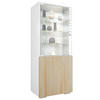 VITRINE Granada Eiche sägerau - Eiche San Remo, Holzwerkstoff (50/122.5/34.5cm) - Vladon