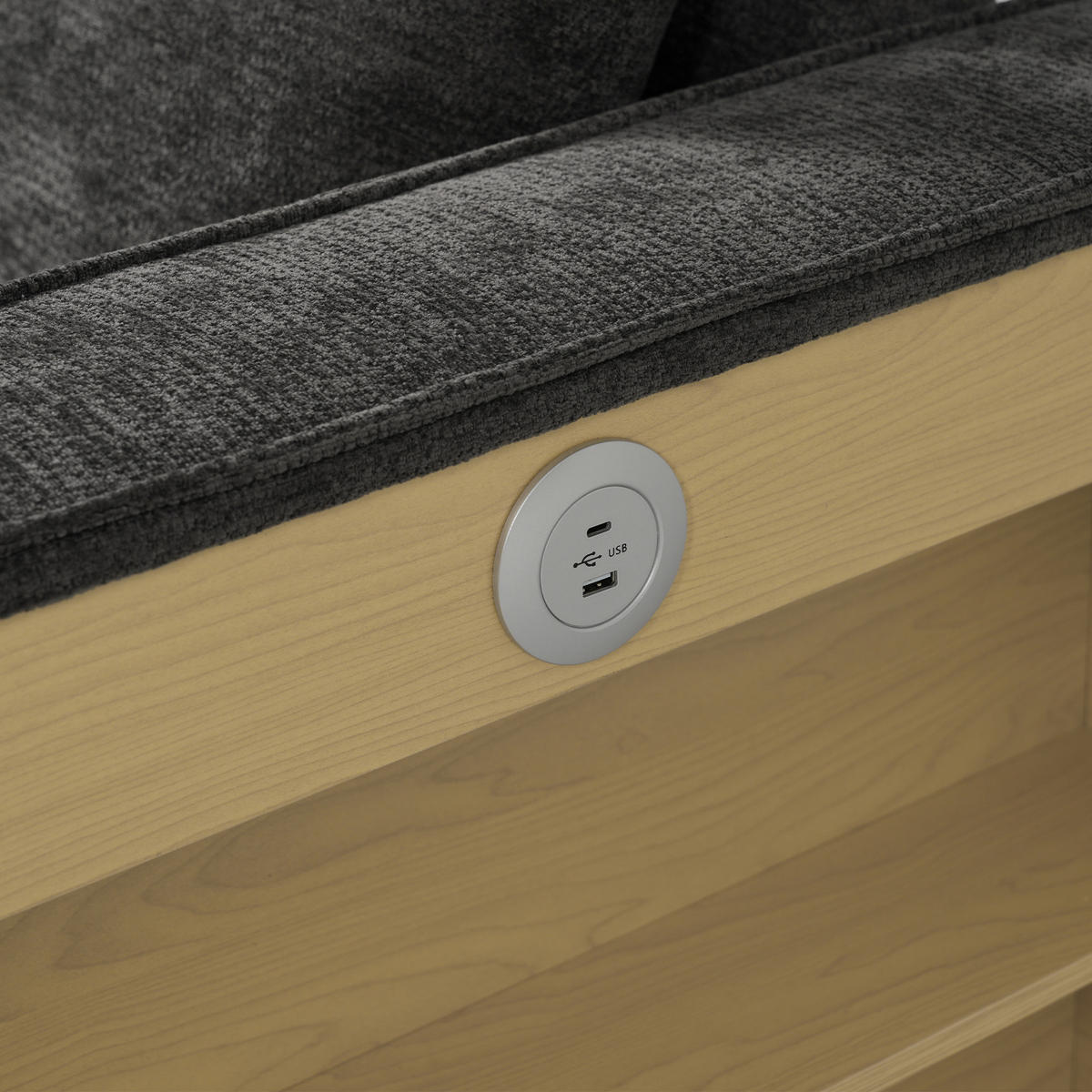 SOFABETT 140/137/84 cm Grau - Grau, Textil (137/84/140cm)