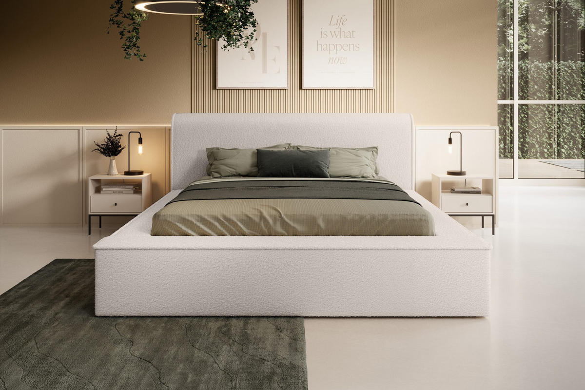 POLSTERBETT aus Polstermaterial Polopos 140x200 cm, Creme - Creme, Textil (140/200cm) - Meblito