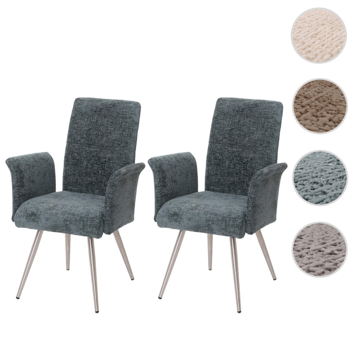 ESSZIMMERSTUHL Blau, Grün 2er-Set - Blau/Grün, Textil (64/98/58cm) - MCW