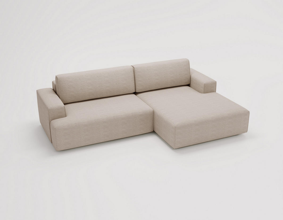 ECKSOFA L-Form 270 cm Boston mit Bettkasten, Schlaffunktion, Rechts, Beige - Beige, Holz (270/165cm) - Emporius
