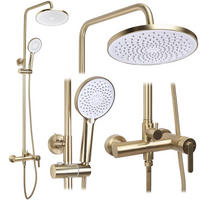 DUSCHGARNITUR Rea Ontario Brush Gold - Goldfarben, Metall (16/124/21cm) - REA