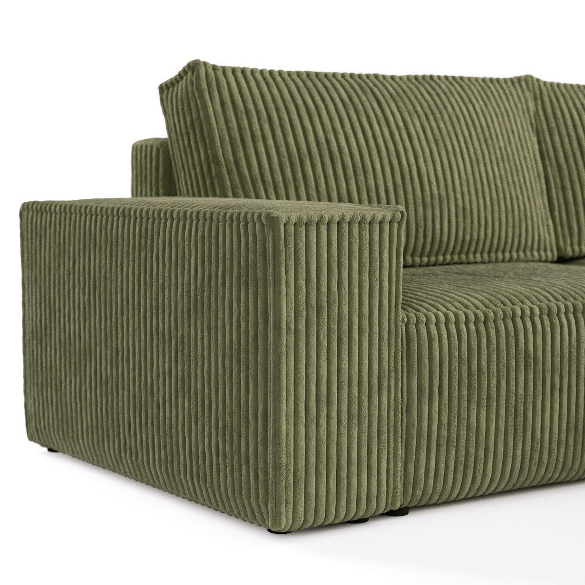 ROHOVÁ SEDAČKA CAVO, textil, Zelená - černá/zelená barva, dřevo/kompozitní dřevo (255/148cm) - AltaBeds