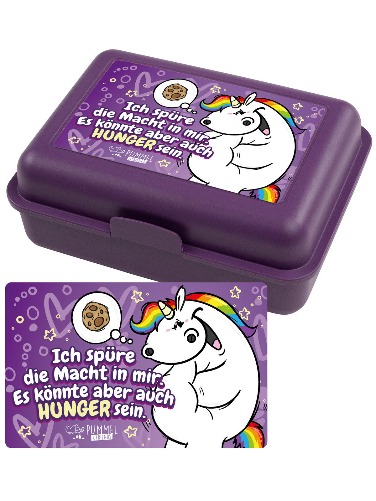 BROTDOSE Pummel & Friends Pummeleinhorn Die Macht in mir Lila 17,5 x 12,8 x 6,9 cm - Lila, Kunststoff (17.5/6.9/12.8cm) - United Labels