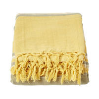 WOHNDECKE Morocco 150/200 cm, 100% Baumwolle gestreift - Gelb, Textil (150/200cm) - Homescapes