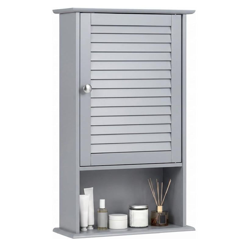 Costway Bad-Hängeschrank Grau 42x70x17 cm