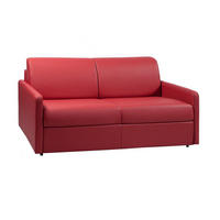SCHLAFSOFA - 3 Personen - Kunstleder - Rot - - Rot, Leder (170/97/223cm) - Vente-Unique