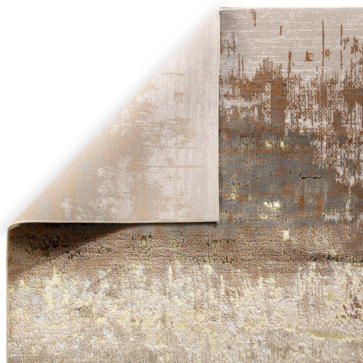 TEPPICH Hochglanz Metallic abstrakt pflegeleicht strapazierfähig COMO-Bellagio, Gold 200x290 cm - Goldfarben, Textil (200/290cm) - KADIMA DESIGN