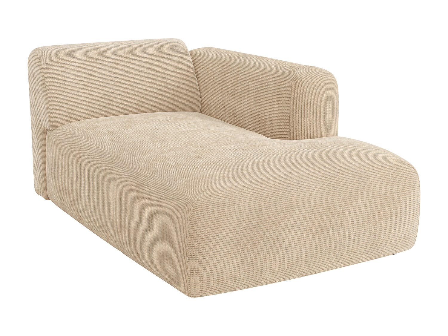 RECAMIERE ohne Schlaffunktion - 1 Person - samt - beige Pogni - Beige, Textil (108/73/163cm) - Vente-Unique