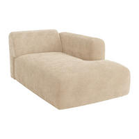RECAMIERE ohne Schlaffunktion - 1 Person - samt - beige Pogni - Beige, Textil (108/73/163cm) - Vente-Unique