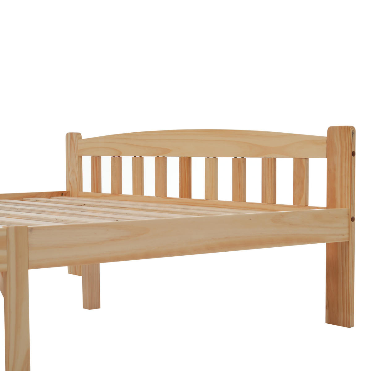 DOPPELBETT 140x200 Futonbett aus Kiefer Massivholz, mit Lattenrost, robustes Schlafzimmerbett, natur - Naturfarben, Holz (140/200cm) - Luhomfu