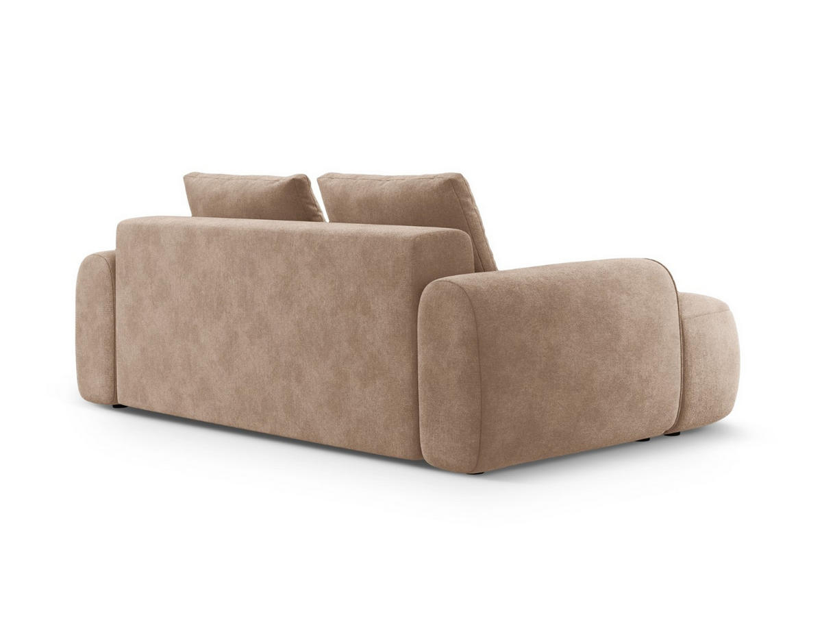 SOFA Linz aus Samt dunkelbeige 3 Sitzplätze - Mokka, Textil (100/84/200cm) - Cosmopolitan Design