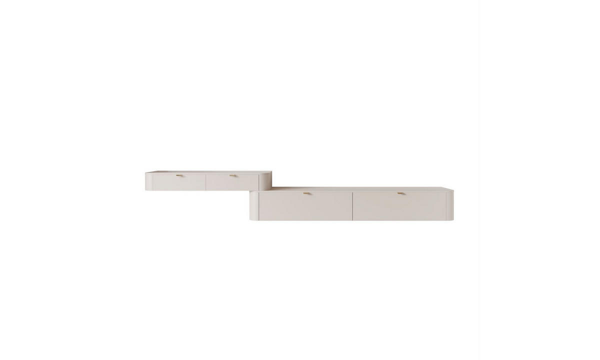 TV-MÖBEL-SET SAGE 272/40/43 cm Kaschmir hängend Griffe Goldchrom - Kaschmir/Goldfarben, Holzwerkstoff (272/43/40cm) - Lookway