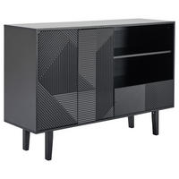 SCHUHKIPPER Schwarz 125/40/86 cm - Schwarz, Holzwerkstoff (40/86/125cm) - Urban Meuble