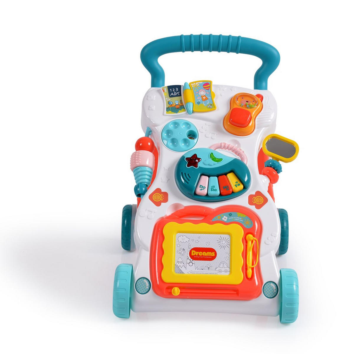 LAUFHILFE Dreams grün Spielcenter, Zeichenbrett, Melodien und Geräusche - Grün, Kunststoff (34/45/42cm) - Moni