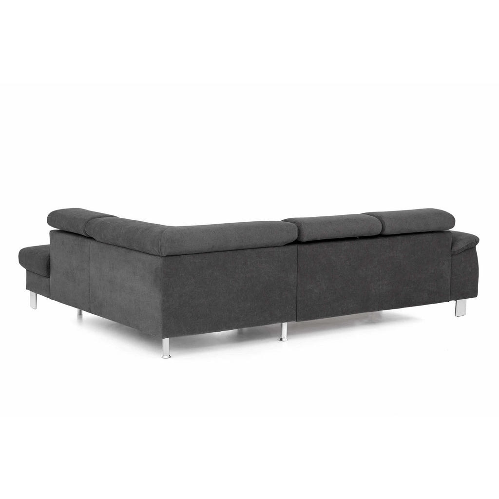 Thumbnail - Cotta Ecksofa, Dunkelgrau, Textil, Echtholz,Buche, 5-Sitzer, Füllung: Taschenfederkern,Taschenfederkern, Ottomane rechts...