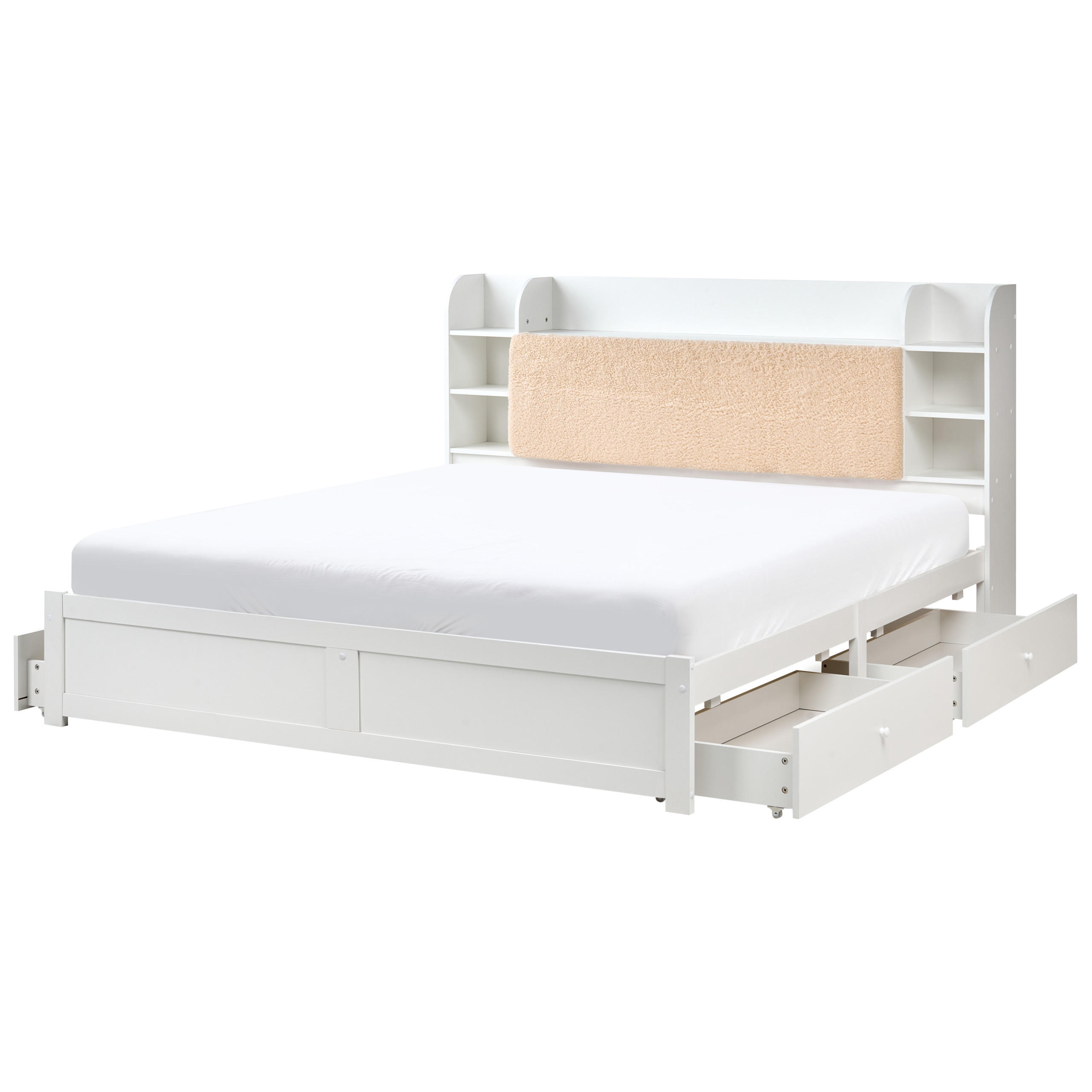 PAT cu sertare 180/200 cm placă MDF alb Bizou