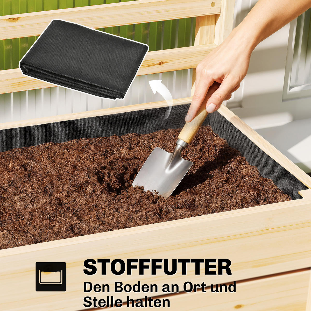 HOCHBEET mit Rankgitter Tannenholz Naturholz - Naturfarben, Holz (60/200/39cm) - Outsunny