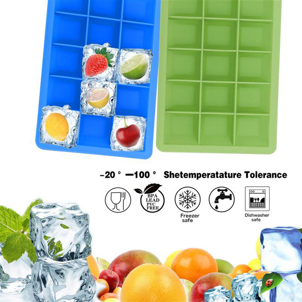 EISWÜRFELFORM 2er Set - Grün, Kunststoff (13/2.5/18cm) - Intirilife
