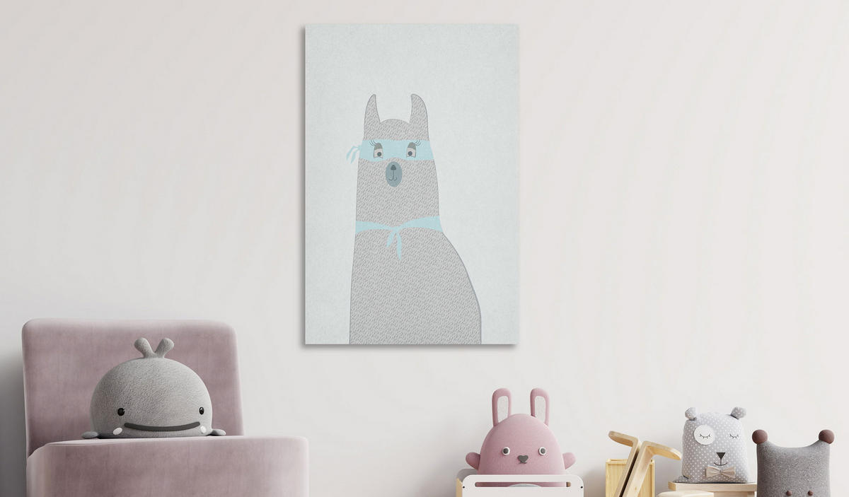 KUNSTDRUCK Grau 80/120 cm - Blau/Grau, Textil (80/120cm) - KUNSTLOFT