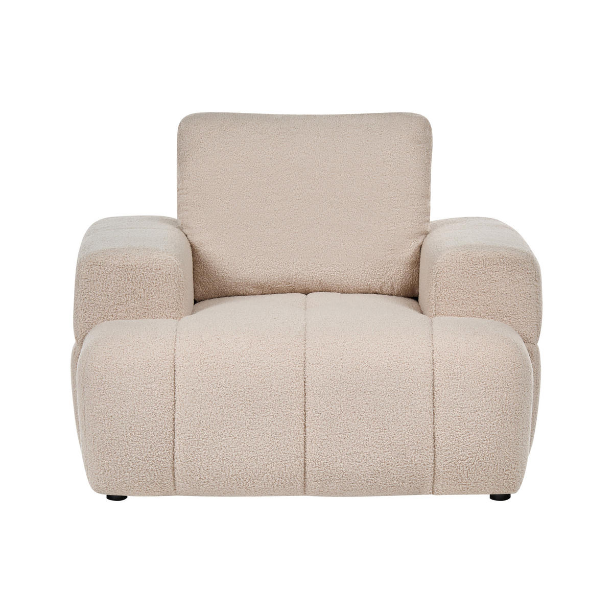 SESSEL Bouclé Beige Narilla - Beige, Kunststoff/Textil (111/81/92cm) - Beliani