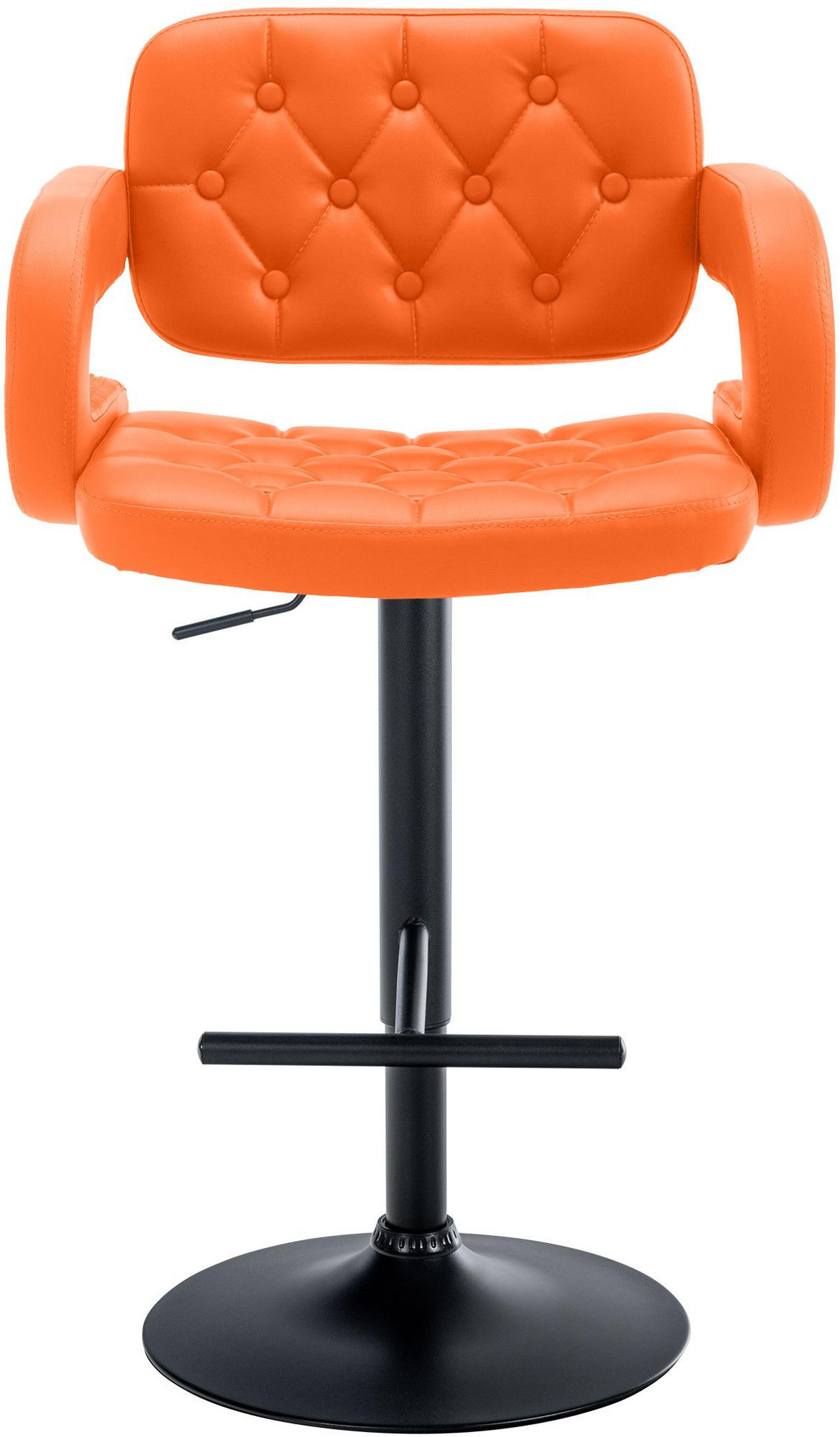 BARHOCKER Lederlook orange - Schwarz/Orange, Textil/Metall (62/103/55cm) - CLP