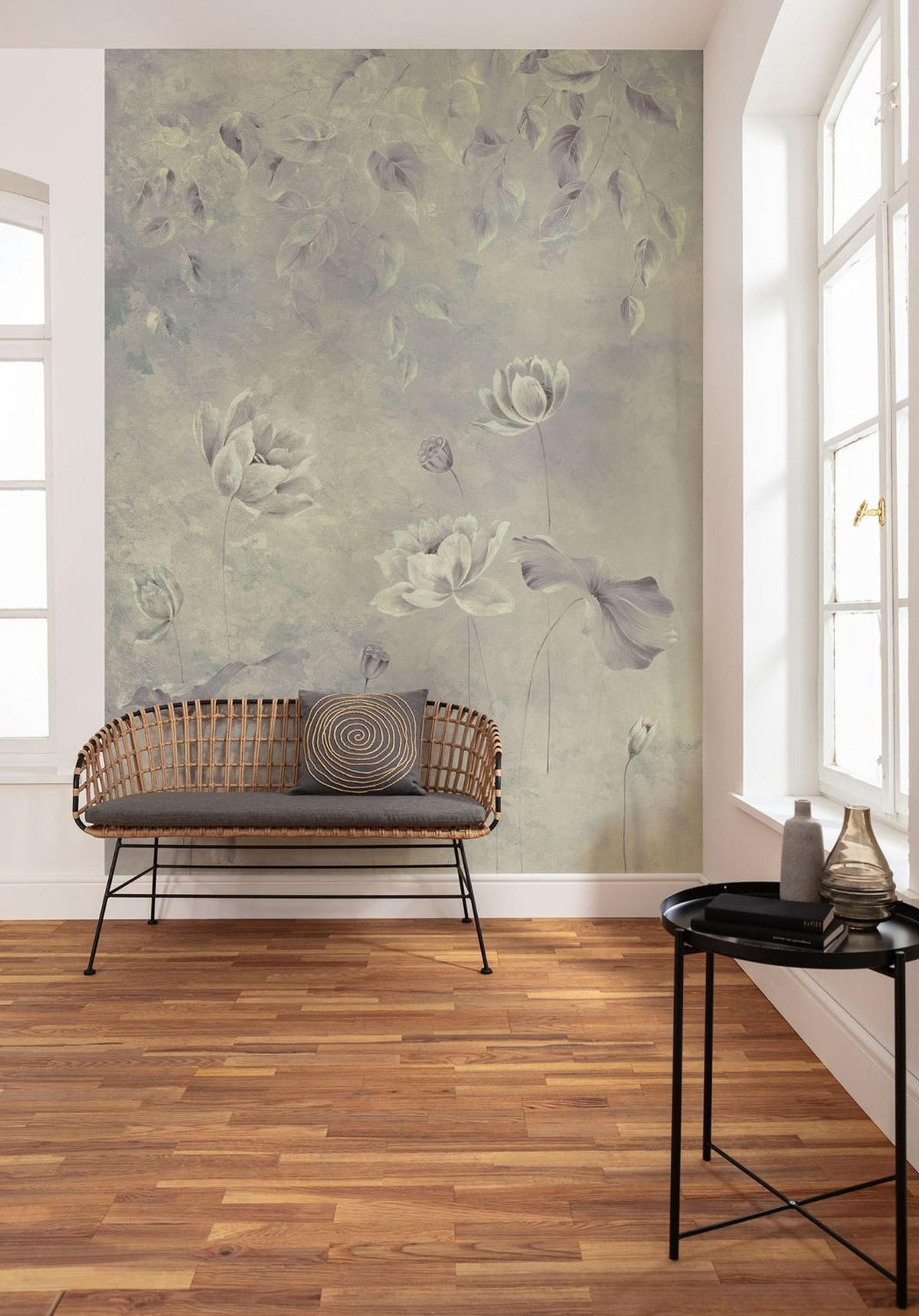 FOTOTAPETE Blumen 200 x 280 cm - Grau, Papier (200/280cm) - Sanders & Sanders