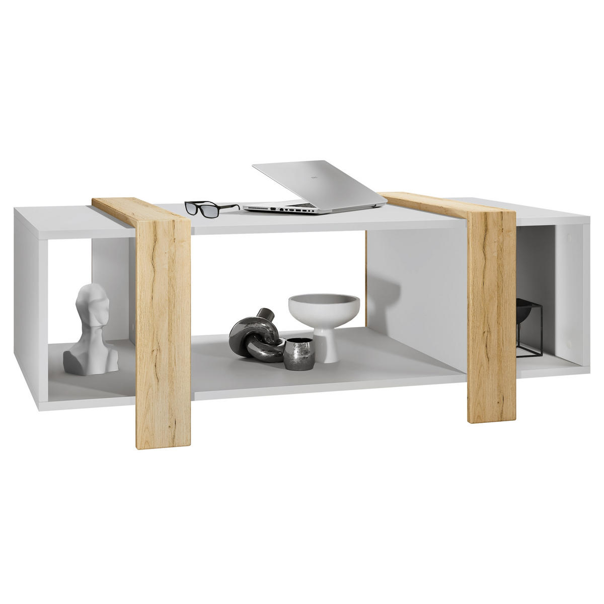 COUCHTISCH Ida Blenden in Eiche Natur - Eichefarben, Holzwerkstoff (56.5/110.5/42cm) - Vladon