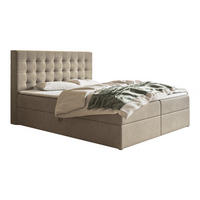 BOXSPRINGBETT 160x200 Jora mit Matratze H3, Bettkasten, Beige - Beige, Holz/Textil (160/200cm) - Emporius