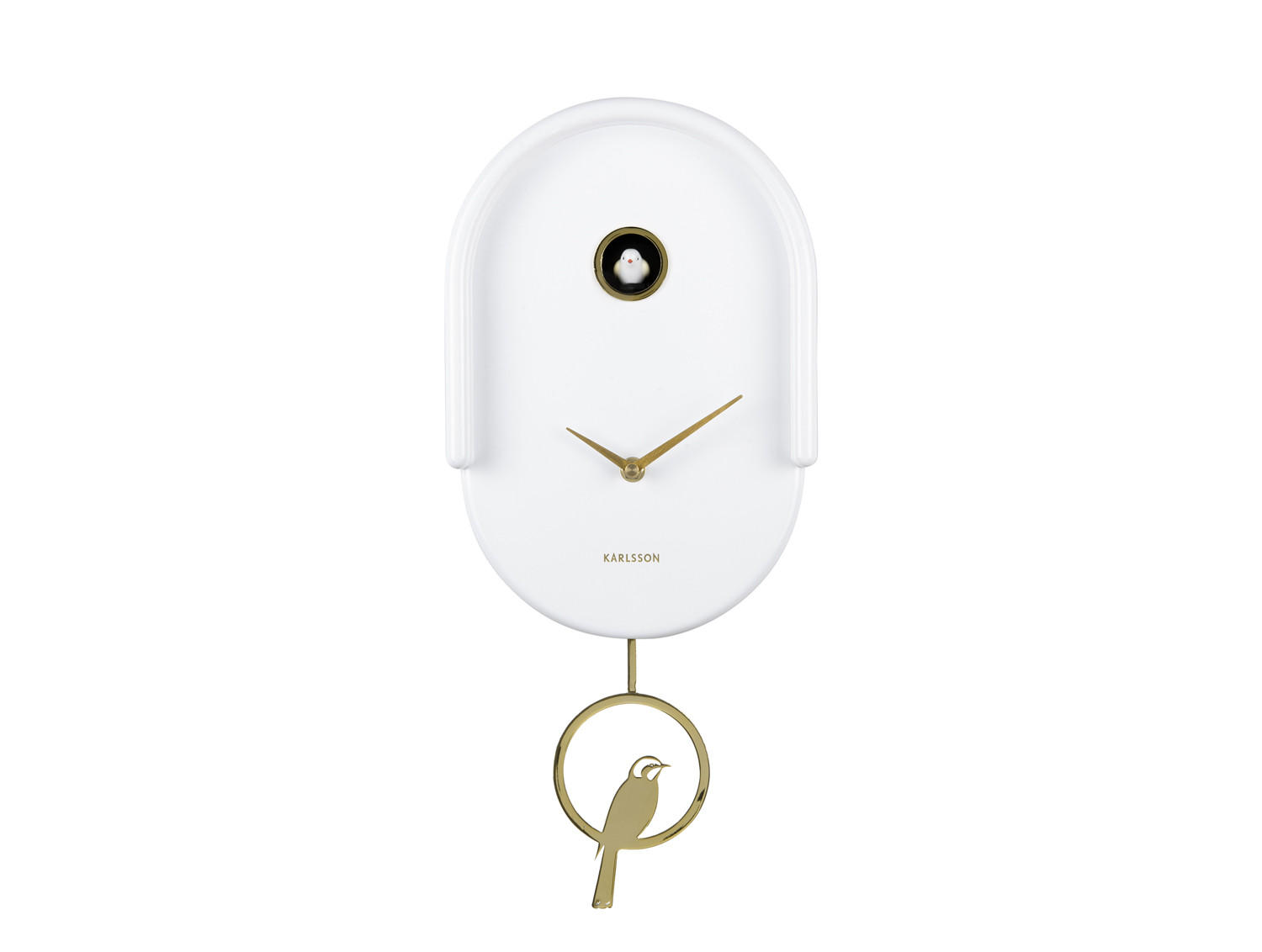 WANDUHR Tweet Weiß 20/8.5/42 cm - Weiß, Kunststoff (8.5/42/20cm) - Karlsson