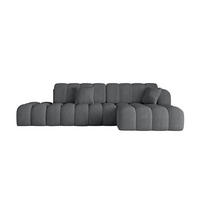 ECKSOFA mit Schlaffunktion Ottomane RECHTS OLEA-L2 321x164x75 Dunkelgrau Cord - Taupe/Schwarz, Holzwerkstoff/Kunststoff (164/321cm) - ALTDECOR