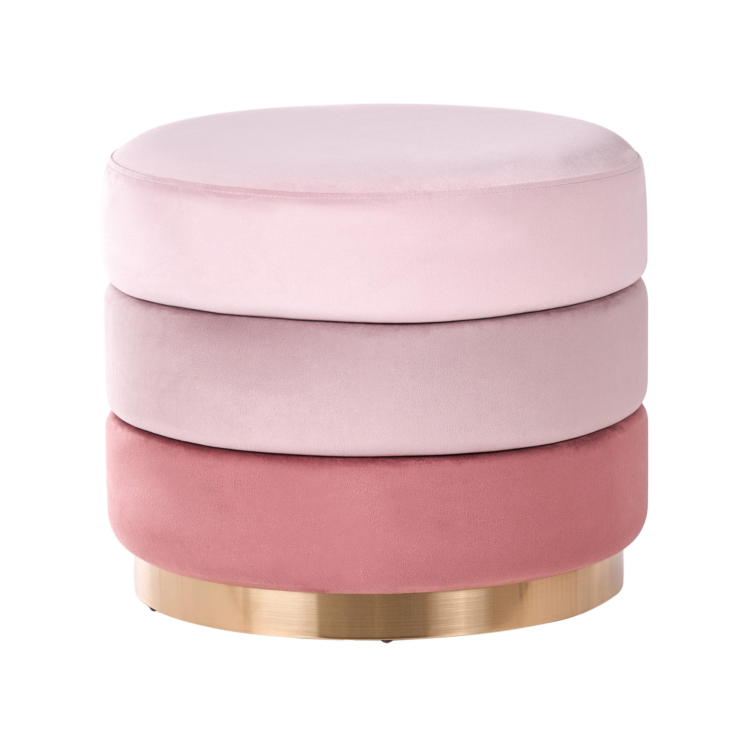 POUF Louin 48/48/41 cm - Pink, Textil (48/41/48cm) - Beliani