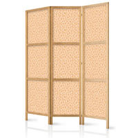 PARAVENT Japanischer 3-tlg 135x172 cm Pastellabstraktion - Orange, Holz/Textil (135/172/3cm) - Muralo