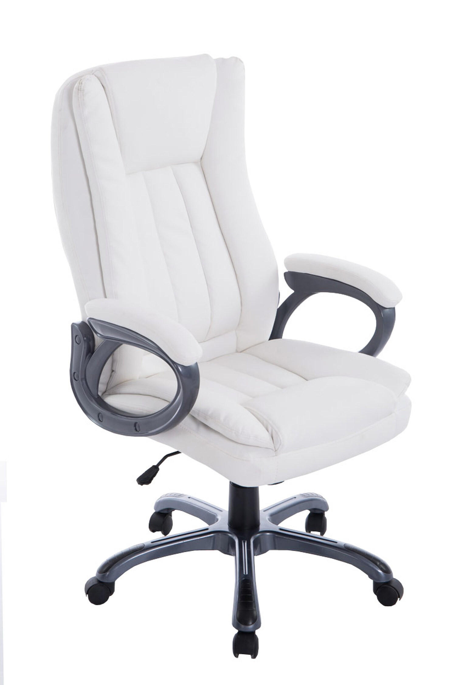 BÜROSTUHL Berlin XXL, Kunstleder Weiß - Weiß, Kunststoff/Textil (65/124/73cm) - TPFLiving