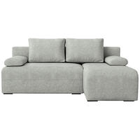 ECKSOFA Ernest mit Schlaffunktion Grau Bouclé - Grau, Textil (200/145cm) - Bromarkt
