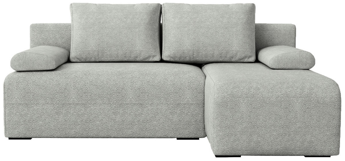 ECKSOFA Ernest mit Schlaffunktion Grau Bouclé - Grau, Textil (200/145cm) - Bromarkt