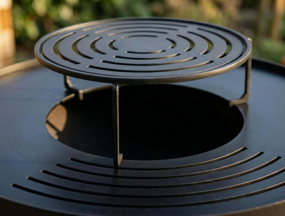 HOLZKOHLEGRILL Feuerschale Schwarz inkl. Schutzhülle - Schwarz, Metall (60/90/60cm) - Purline