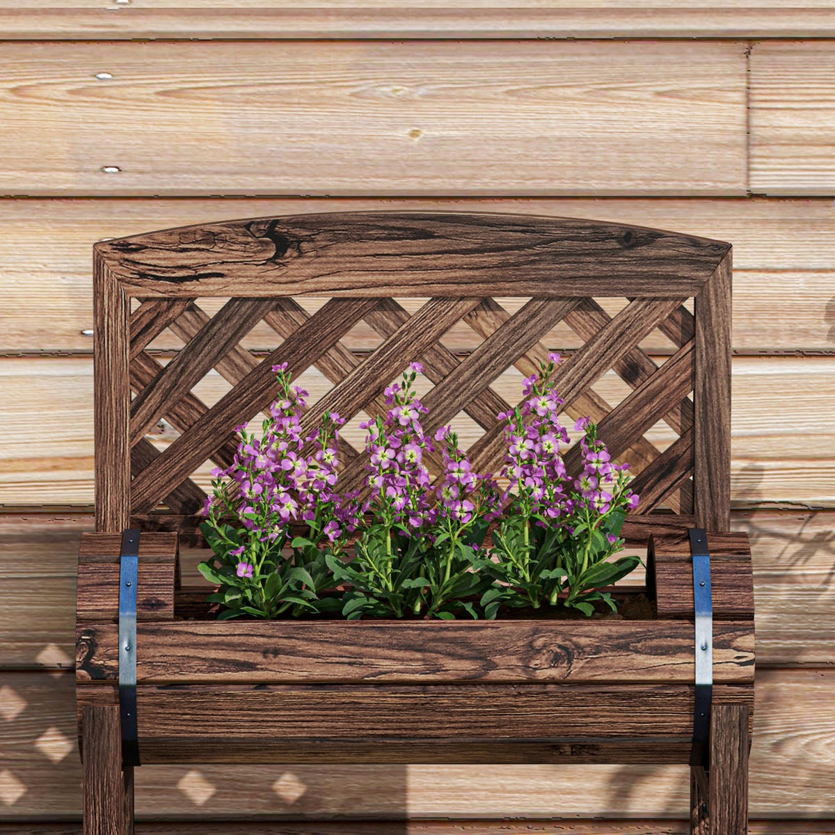 HOCHBEET 2-Etagig DE-12155 mit Rankgitter 42/49/80 cm Braun - Braun, Holz (42/80/49cm) - ComfortXL