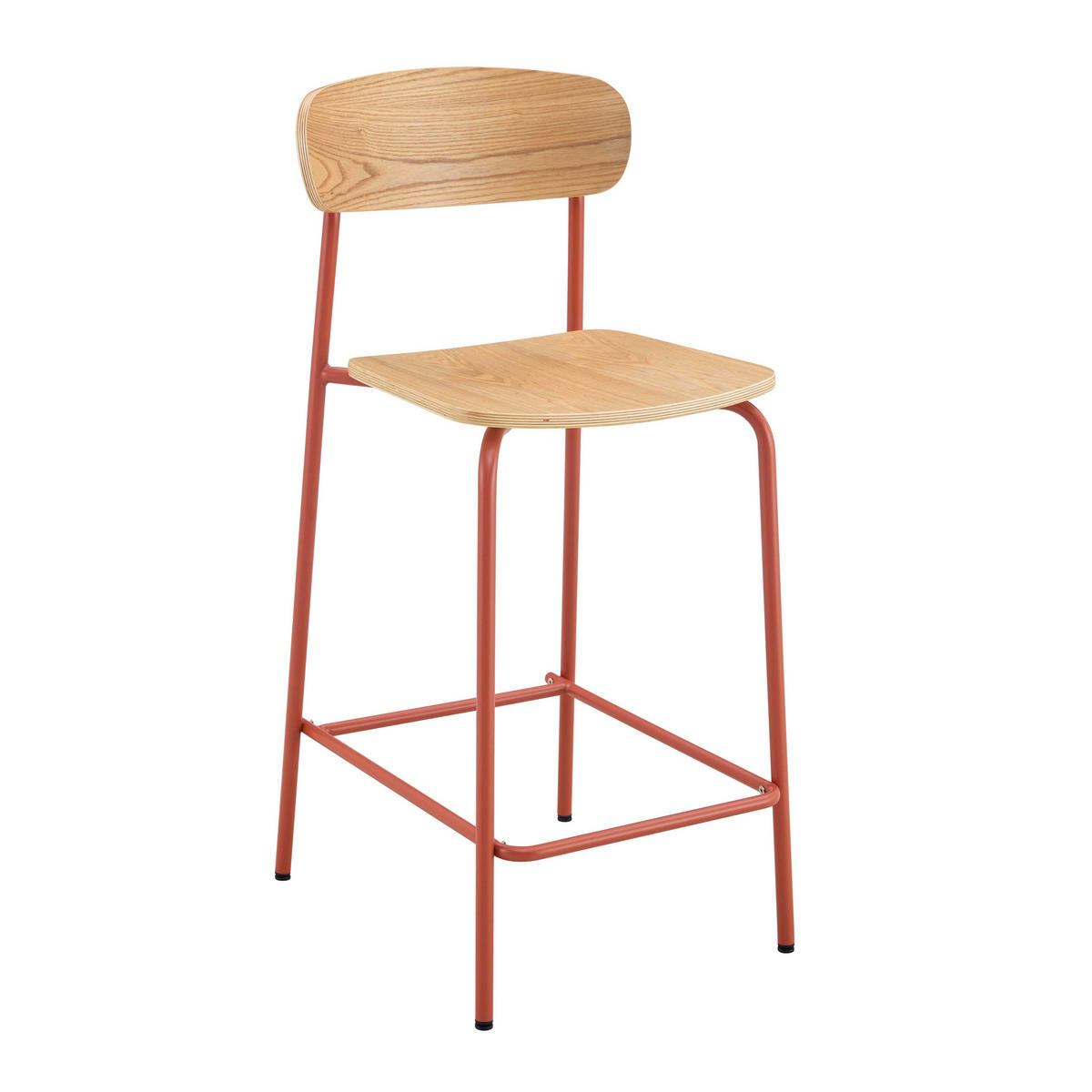 BARSTUHL 2-tlg., Orange - Orange, Metall (42/96/50cm) - Oviala