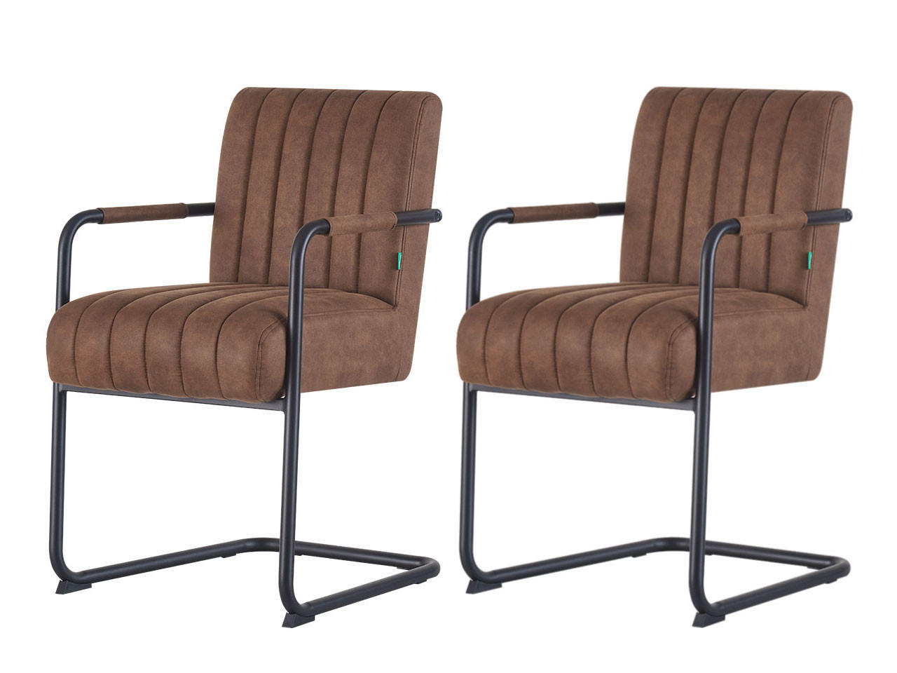 SCHWINGSTUHL BEN, 2er-Set Armlehnen Wildleder Optik Braun - Braun, Textil/Metall (53/87/62cm) - DUBI Möbel