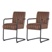 SCHWINGSTUHL BEN, 2er-Set Armlehnen Wildleder Optik Braun - Braun, Textil/Metall (53/87/62cm) - DUBI Möbel