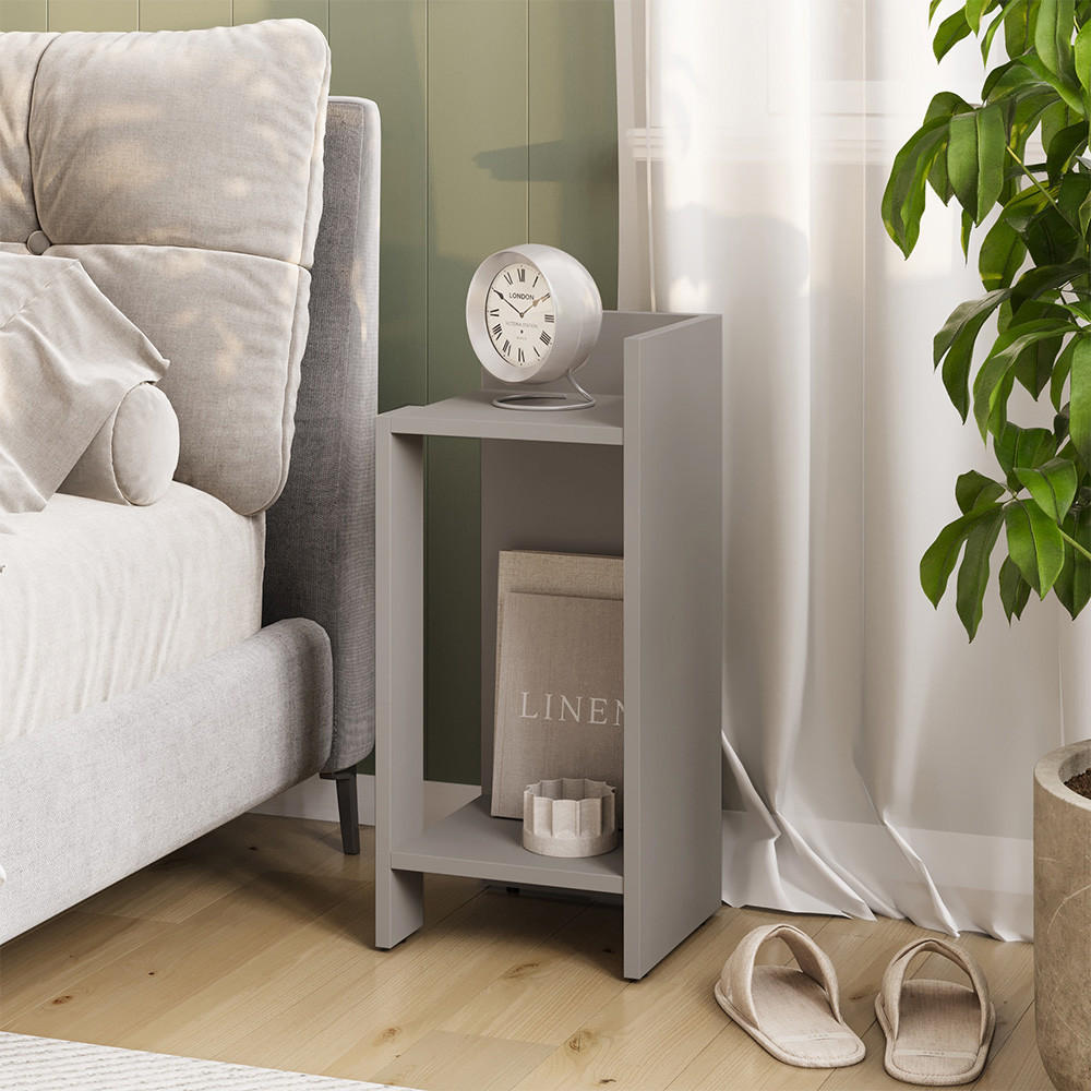 NACHTTISCH Lenar Greige 27 x 60 cm - Greige, Holzwerkstoff (27/60/25cm) - Vicco