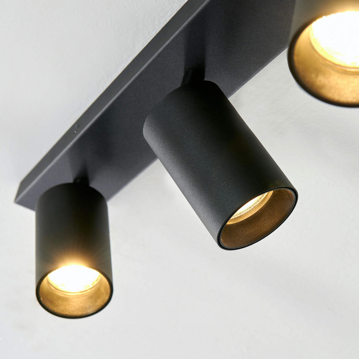 DECKENLEUCHTE Renzo, Schwarz, 60cm - Schwarz, Metall (60/6/12.5cm) - KOSILUM