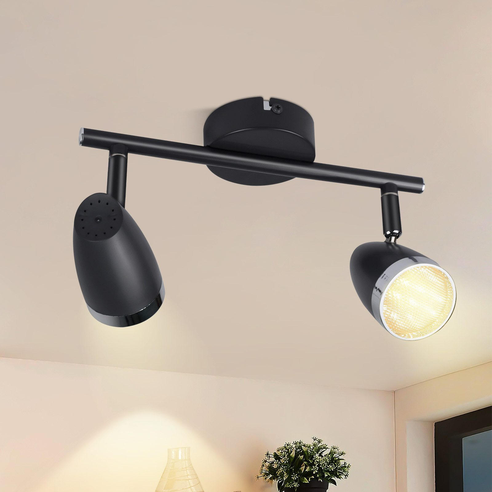 LED-DECKENLEUCHTE Letizia 25/15.5/5.6cm - Dunkelgrau, Metall (25/15.5/5.6cm) - Nettlife