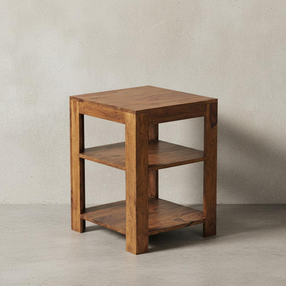 BÜCHERREGAL Massivholz Handgefertigt Pflegeleicht, Braun 44x44x60 cm - Braun, Holz (44/60/44cm) - KADIMA DESIGN