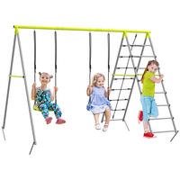 KINDERSCHAUKEL 2er - Grün, Kunststoff/Metall (185/260cm) - Outsunny