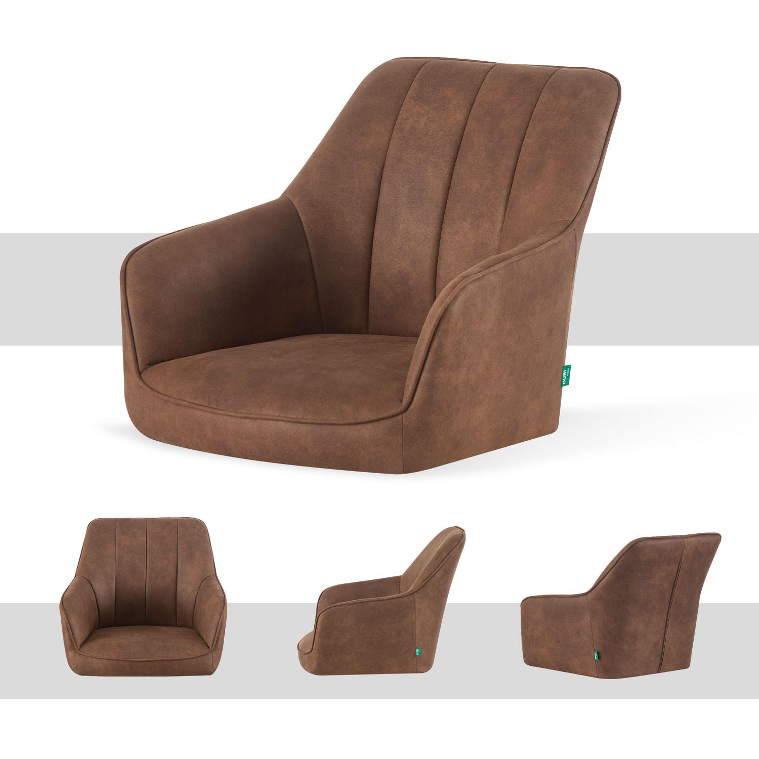 ESSZIMMERSTUHL THOMAS-NIKA 2er-Set 360°drehbar - Schwarz/Braun, Textil (57/85/62cm)