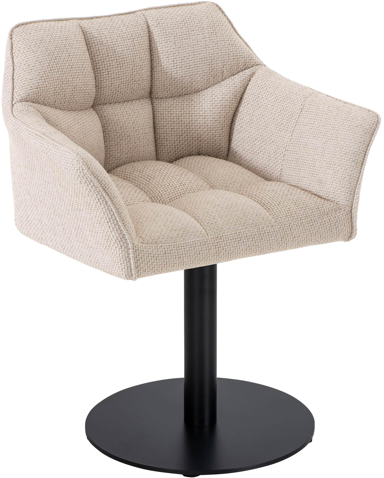 SESSEL Stoff elfenbein - Creme/Schwarz, Textil/Metall (64/75/48cm) - CLP