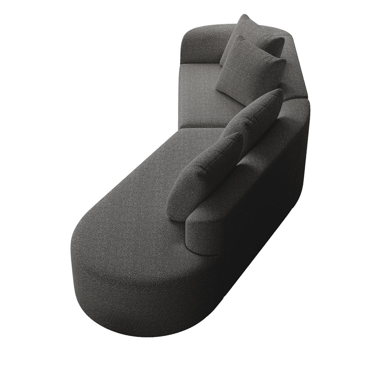 SOFA 4-Sitzer mit luxuriöser Chenille-Polsterung Dunkelgrau 300/100/80 cm - Dunkelgrau, Textil (91.4/81.2/294.4cm) - OKWISH